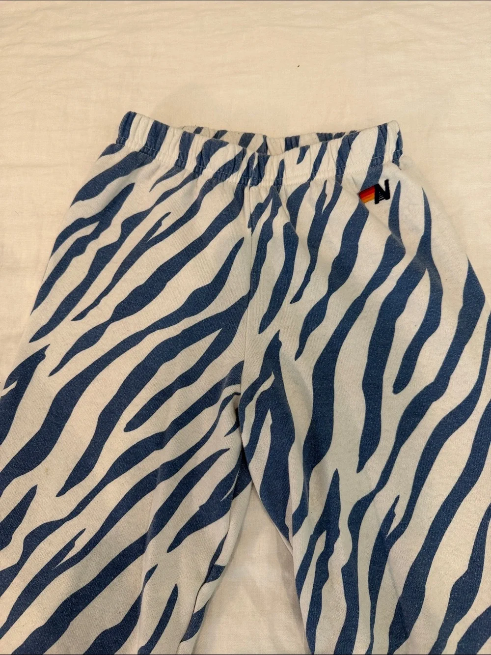 Kids Aviator Nation Blue Zebra-Print sweatpants